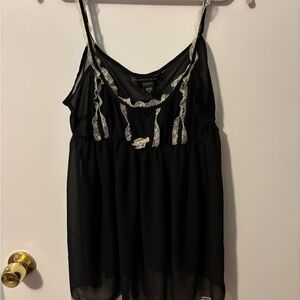 Vintage Victoria's Secret Black Lingerie with Cream Lace Trim Elegant Whimsical